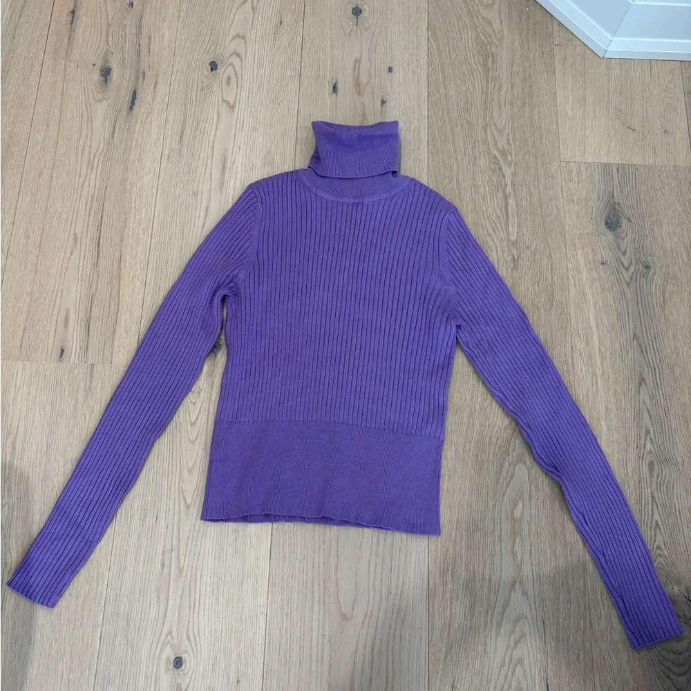 Zara Violet Ribbed Turtleneck Sweater size M - Picture 2 of 6